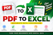 convert PDF files into clean and editable excel spreadsheets