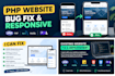 fix responsive issues and bugs in your PHP website or pwa