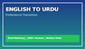 do urdu translation, data entry and canva design work