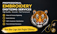 do custom embroidery digitizing logo to dst pes emb