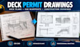 create deck permit drawings, deck plans, cad blueprints and construction drawing