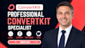 setup convertkit account design email sequence automation, kit landing page