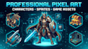 create a  pixel art characters, sprites and game assets