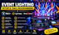 do event lighting setup and program dmx lighting cues in qlc lightkey showxpress