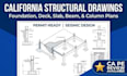 design california foundation, deck, slab, beam and column structural drawings