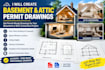 create basement and attic permit drawings