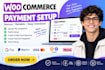 setup woocommerce google pay, paypal, credit debt card, crypto payment, klarna