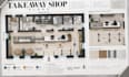 design takeaway shop floor plans, kitchen layouts with customer flow