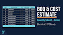 prepare electrical boq, quantity takeoff and cost estimate for tender