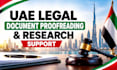 provide uae legal document proofreading and legal research support