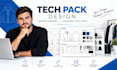 create tech pack design, fashion apparel, clothing tech pack