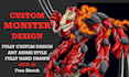 draw a custom anime monster character from your idea