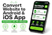 convert website to android and ios app with push notifications using webview