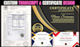 design custom high school transcript, college, university transcript or ged