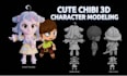 create cute chibi 3d character modeling and stylized rendering