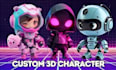 create cute chibi 3d character modeling and stylized rendering