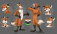 draw custom furry reference sheet fursona character design