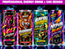 design energy drink can label for your brand
