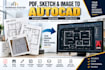 convert PDF, sketch and image to autocad dwg drawings