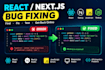 fix react next js and javascript bugs