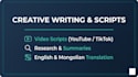 do creative writing and text translation