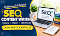 write engaging website content and SEO articles