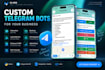 build a custom telegram bot with automation and admin panel