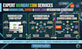 set up monday com crm with automation and zapier, make com integration