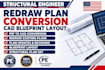 structural engineer redraw plan conversion cad blueprint layout il in mi wi