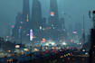 illustrate futuristic cities and sci fi environments