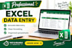 do excel data entry, formatting and spreadsheet cleanup