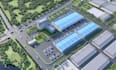 render warehouse building, industrial real estate development layout, rendering