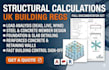 structural calculations UK building regulations, structural design for beam slab