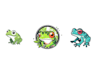design a professional frog character logo in 2d style