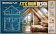 create photorealistic 3d interior render for attic conversion and loft space