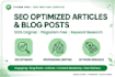 write SEO optimized blog posts, articles and website content