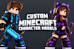 create custom minecraft 3d character models, mobs, skins, animation and assets