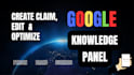 optimize google knowledge panel and knowledge graph for person or brand