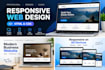 create a responsive website using HTML and CSS