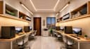 provide 2d layout for interior renovation,office room 3d visual,workspace render