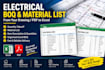 prepare electrical boq and material list in excel