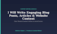 write engaging blog posts, articles and website content