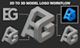 convert 2d logo to 3d stl file for 3d printing 3d rendering rotating gif