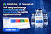 setup and manage peptide google ads, facebook ads for peptide supplement stores