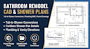 draft tub to shower conversion plan bathroom remodel cad and plumbing dwg