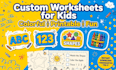 create custom worksheets and activities for kindergarten and primary