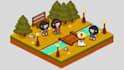 pixel art character, sprite sheet, pixel animation, fnf, isometric pixel, sprite