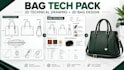 create bag tech pack, 2d technical drawing and 3d bag design