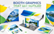design trade show booth graphics, backdrop, booth wall and popup banner