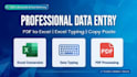 convert pdf to excel, image to excel and data entry